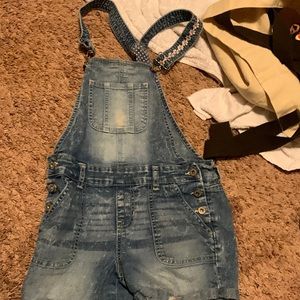 Little girls Levi overalls with Flowers straps size medium